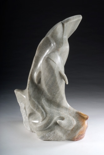 MB-S017 Kanaloa Alabaster Dolphin $7895 at Hunter Wolff Gallery